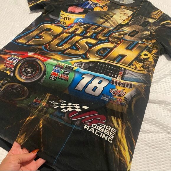 Kyle Busch Nascar M&M All Over Graphic T Shirt Unisex - Picture 2 of 4